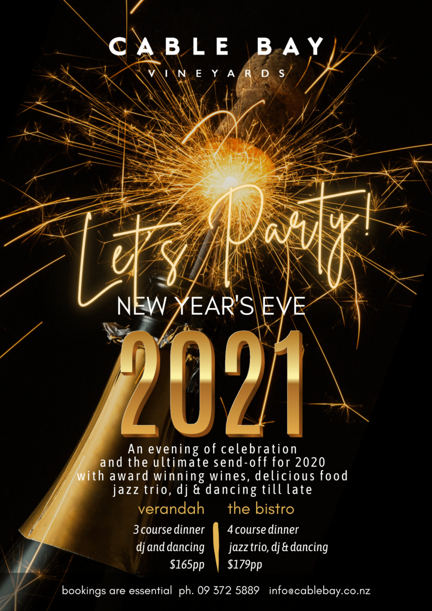 Waiheke New Years Party NYE Party at Cable Bay Vineyards