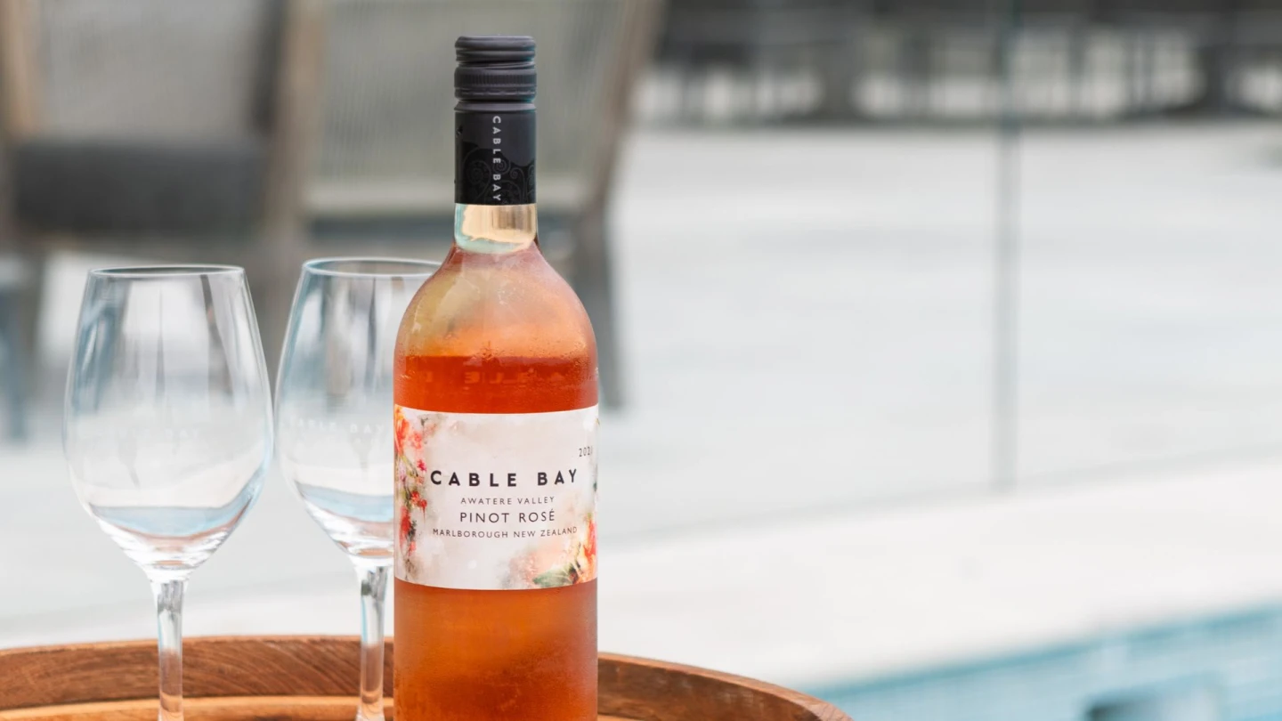 wine by the pool
